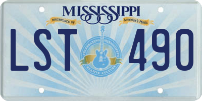MS license plate LST490