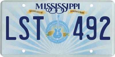 MS license plate LST492