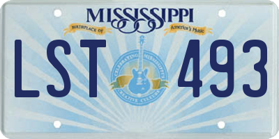 MS license plate LST493