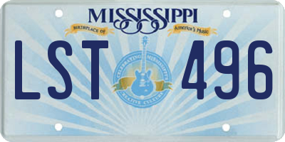 MS license plate LST496