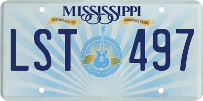 MS license plate LST497