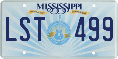 MS license plate LST499
