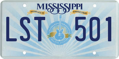 MS license plate LST501