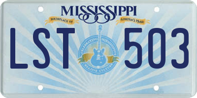 MS license plate LST503