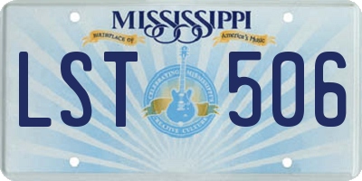 MS license plate LST506