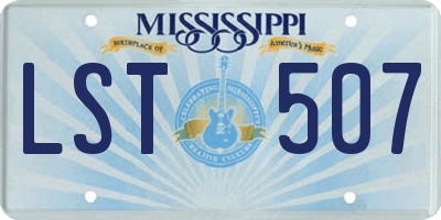 MS license plate LST507