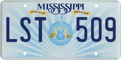 MS license plate LST509