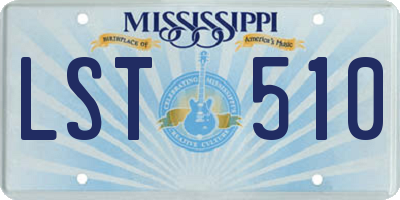 MS license plate LST510