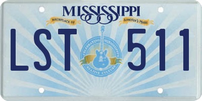 MS license plate LST511