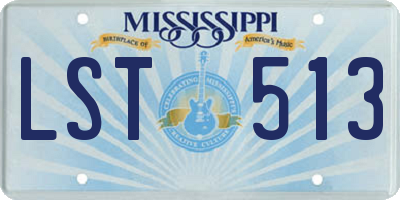 MS license plate LST513