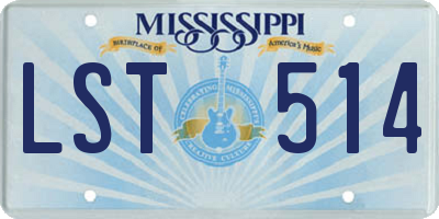 MS license plate LST514