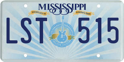 MS license plate LST515