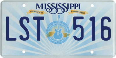 MS license plate LST516
