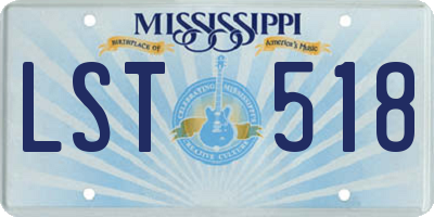 MS license plate LST518