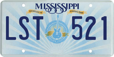 MS license plate LST521