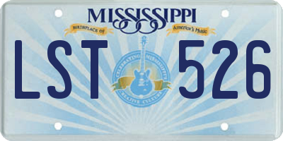 MS license plate LST526