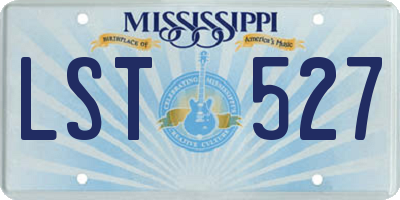 MS license plate LST527