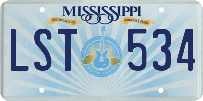 MS license plate LST534
