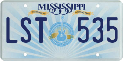 MS license plate LST535