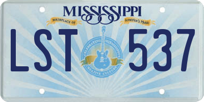 MS license plate LST537