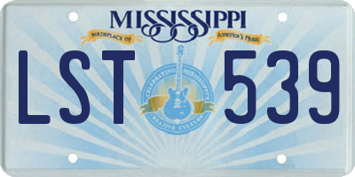 MS license plate LST539