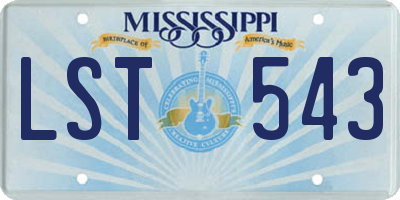 MS license plate LST543