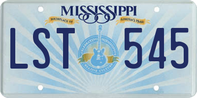 MS license plate LST545