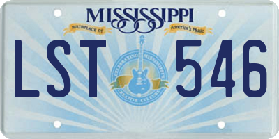 MS license plate LST546