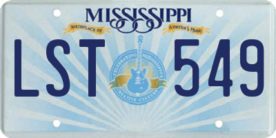 MS license plate LST549