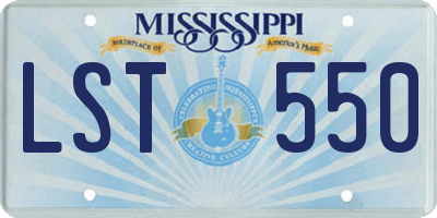 MS license plate LST550