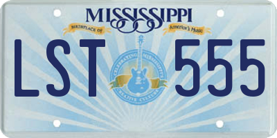 MS license plate LST555