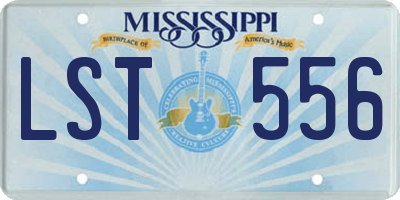 MS license plate LST556