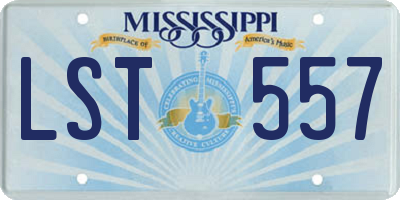 MS license plate LST557