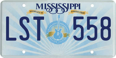MS license plate LST558