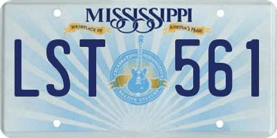 MS license plate LST561