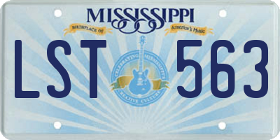 MS license plate LST563