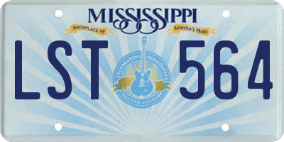 MS license plate LST564