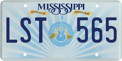 MS license plate LST565
