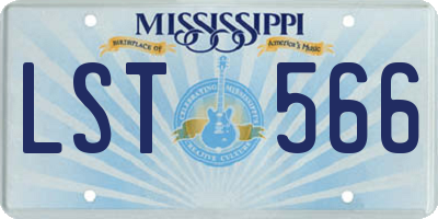 MS license plate LST566