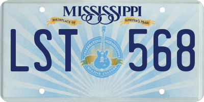 MS license plate LST568