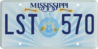 MS license plate LST570