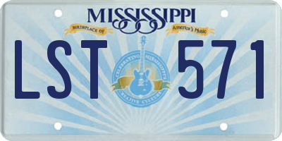 MS license plate LST571