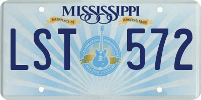 MS license plate LST572