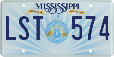 MS license plate LST574
