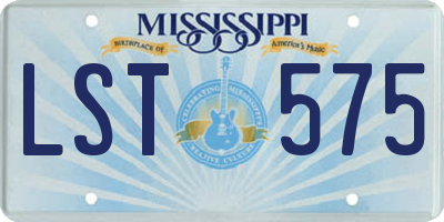MS license plate LST575