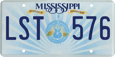 MS license plate LST576