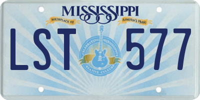 MS license plate LST577