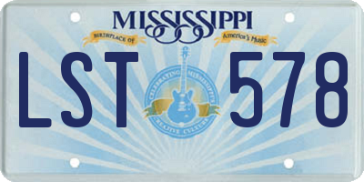 MS license plate LST578