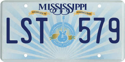 MS license plate LST579
