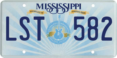 MS license plate LST582